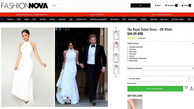Fashion site releases $45 Meghan Markle reception dress replica