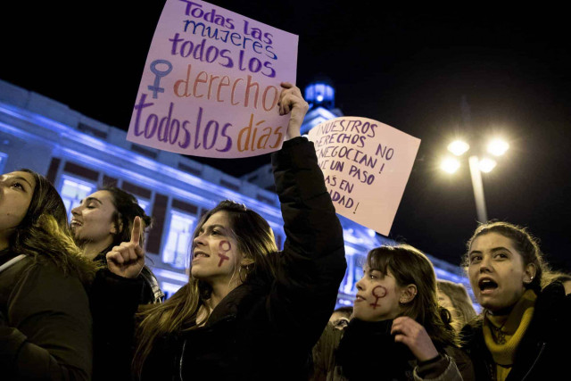 Thousands of women march across Spain against far-right party Vox