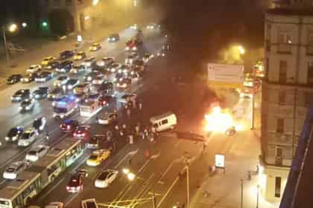 Мажоры на Merсedes сгорели заживо после ДТП на Кутузовском
