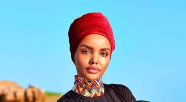 Muslim model makes swimsuit issue history