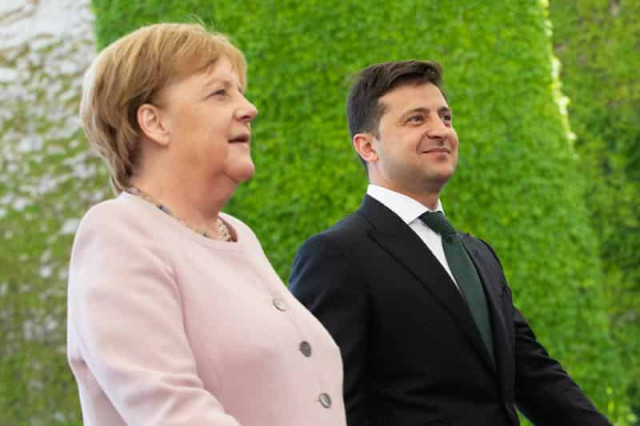 Zelensky, Merkel by phone discuss Normandy summit preparations

