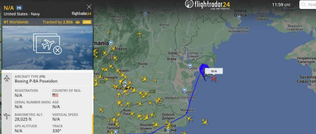 Під час удару по Севастополю над Чорним морем літав розвідувальний літак ВМС США
